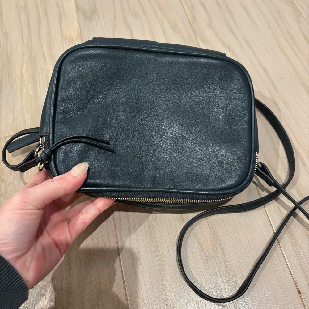 The Essential Crossbody by Mark and Graham in Navy Monogramed KK - Picture 4 of 6